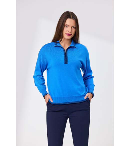 Cruz zip placket merino jumper