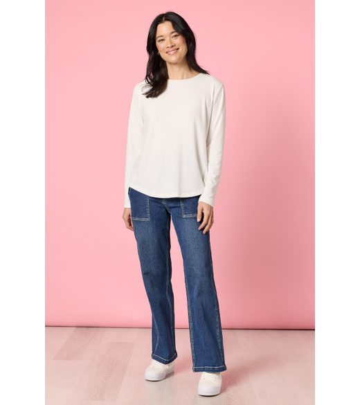 Brushed cotton crew tee