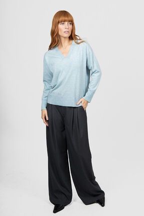 V neck jumper links trim-knitwear-Gaby's