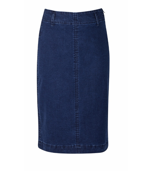 Mid length denim skirt