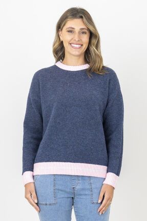 Trim crew jumper-knitwear-Gaby's
