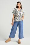 Isidora button V neck top