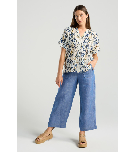 Isidora button V neck top