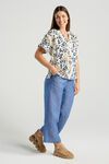 Isidora button V neck top