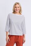 Eliza stripe boatneck tee