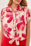 Tie front short sleeve shirt
