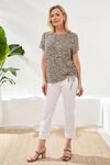 Side ruched print top