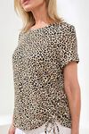 Side ruched print top