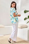 Side ruched print top