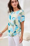Side ruched print top