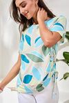 Side ruched print top