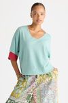 Contrast cuff top