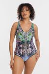 V neck ruched swimsuit