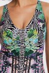 V neck ruched swimsuit