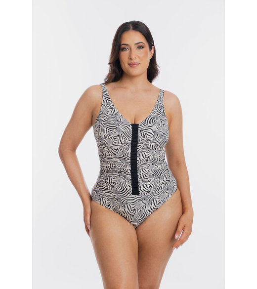 V neck ruched swimsuit