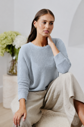 Horizontal knit dolman top-tops-Gaby's