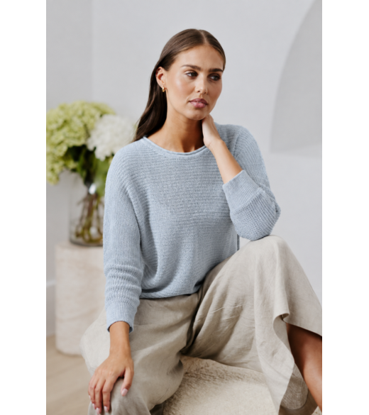 Horizontal knit dolman top