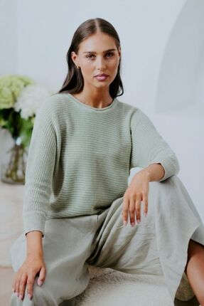 Horizontal knit dolman top-tops-Gaby's