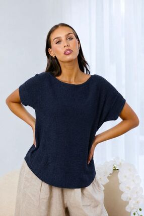 Horizontal knit top-tops-Gaby's