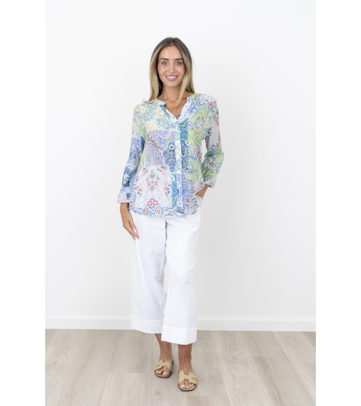 Velora collarless shirt