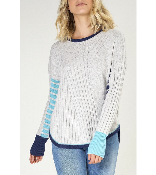 Plaited stripe pullover