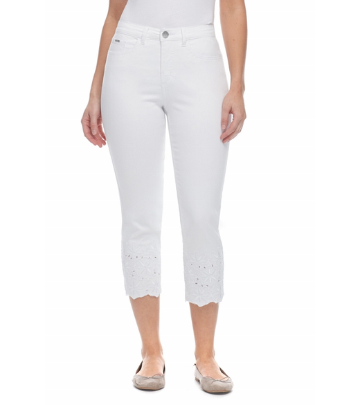 Olivia crop hem embroidery