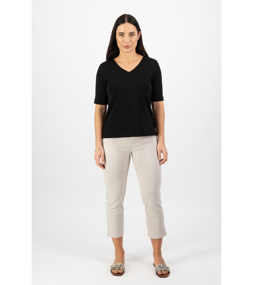 V neck top, cuff sleeve