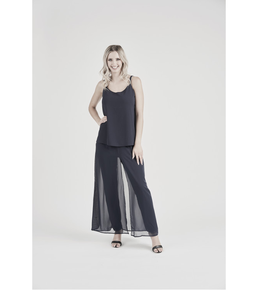 Chiffon overlay pant