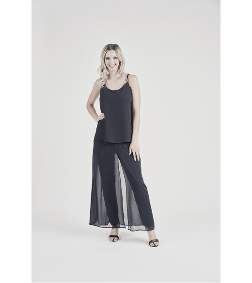Chiffon overlay pant