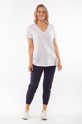 Remi stripe V tee-tops-Gaby's