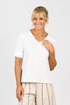 V neck top, cuff sleeve