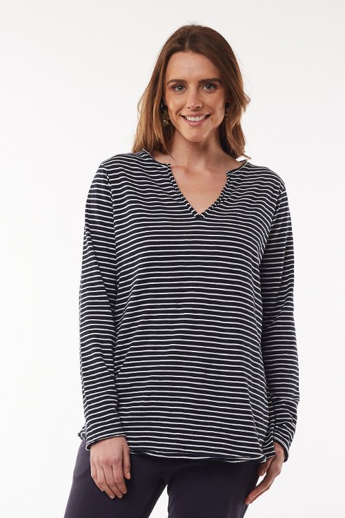Coles Bay l/slv stripe henley LabelsElm Gaby's Warkworth ELM C21