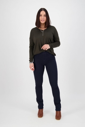 Slim leg knit denim pull-on-pants-and-leggings-Gaby's