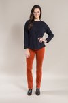 Slim leg cord pull-on pant