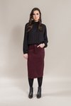 Longer denim skirt with back split