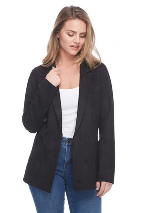 Faux suede boyfriend jacket-jackets-and-vests-Gaby's