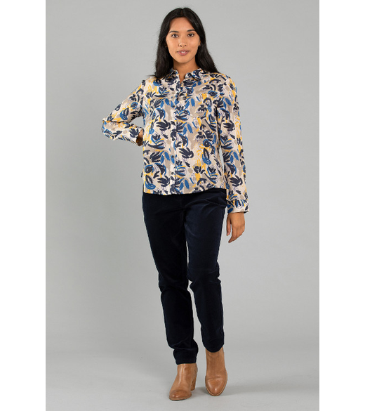 Layered leaf print shirt