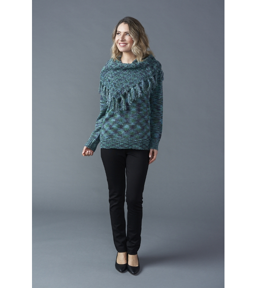 Knit jumper with snood