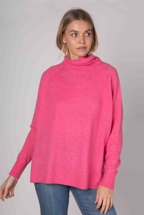 Raglan sleeve roll neck pullover-knitwear-Gaby's