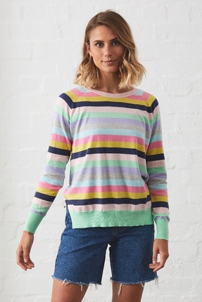Multi stripe pullover-tops-Gaby's