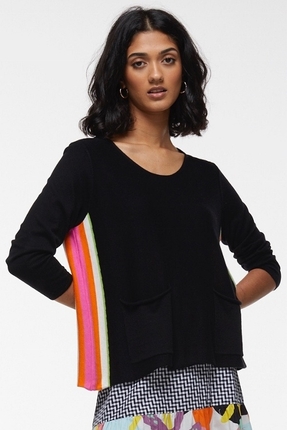 Side stripe pullover-tops-Gaby's