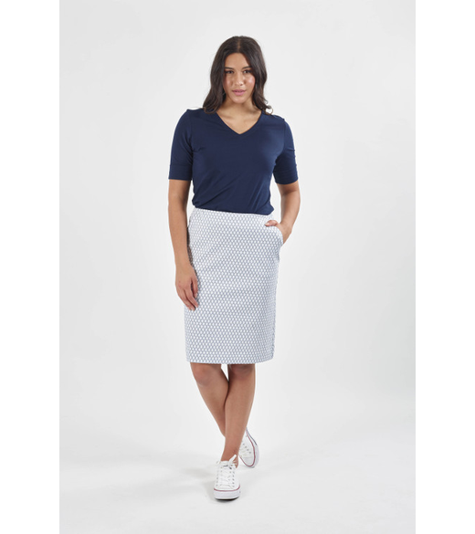 Print lightweight flat front skirt