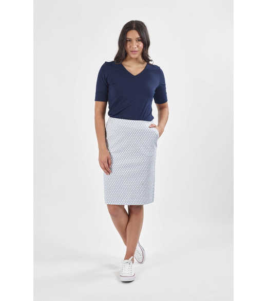 Print lightweight flat front skirt
