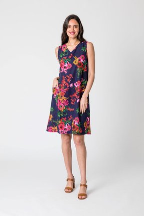 Kendra cotton print shift dress-dresses-Gaby's