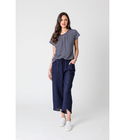 Leslie crossover hem detail pant