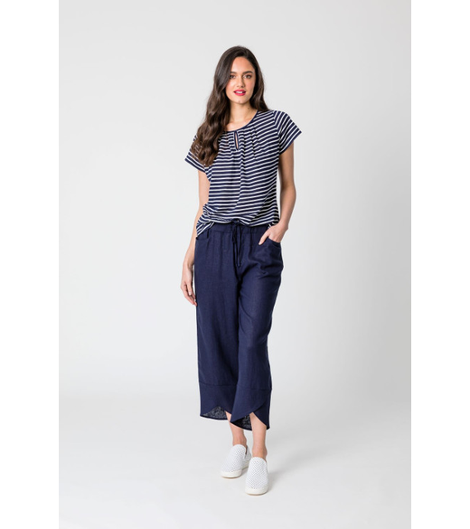 Leslie crossover hem detail pant