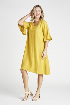 Fluted sleeve dress-dresses-Gaby's