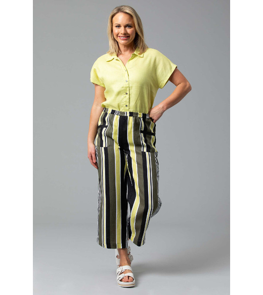 Curved hem stripe pant