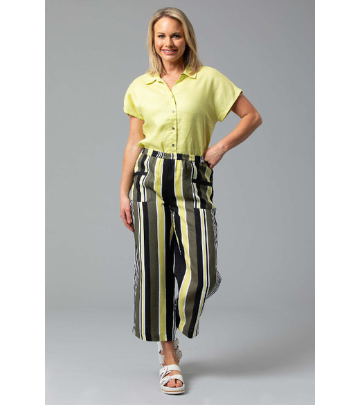 Curved hem stripe pant