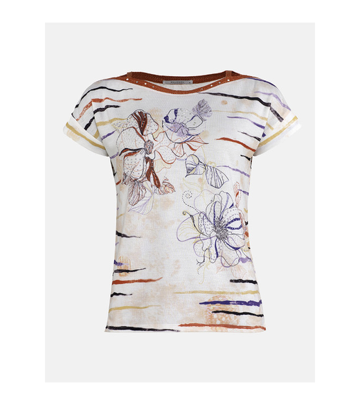 Print boatneck top